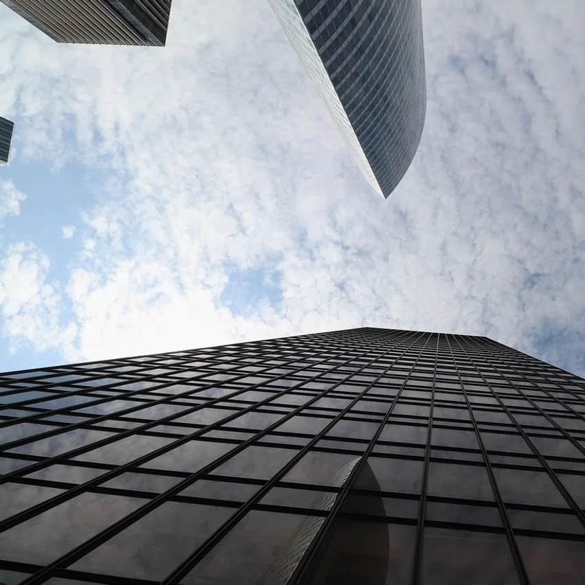Skyscraper, office buildings and nature